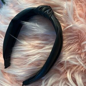 Black faux leather headband